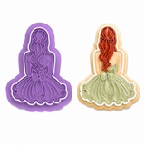 Elegance Princess Gown Cookie Cutter & Embosser Stamp Set