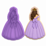 Royal Princess Ball Gown Cookie Cutter & Embosser Stamp Set