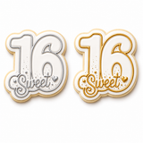 Sweet 16 Cookie Cutter & Embosser Stamp Set