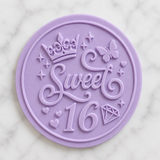 Sweet 16 Crown & Butterfly Cookie Cutter & Embosser Stamp Set
