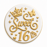 Sweet 16 Crown & Butterfly Cookie Cutter & Embosser Stamp Set