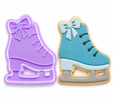 Frosted Elegance Ice Skate Cookie Cutter & Embosser Set