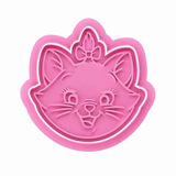 Sweet Bow Kitty Face Cookie Cutter & Embosser Set