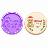 Welcome Little One Santa Bear Plaque Cookie Cutter & Embosser Set