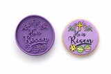 He Is Risen Easter Round Cookie Cutter & Stamp