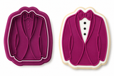 Tuxedo Cookie Cutter & Stamp Elegant Suit Fondant Embosser Tool