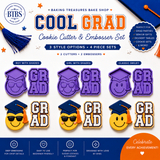 Cool Grad Smiley Face Cookie Cutter & Embosser Set – 3 Style Options