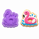 Splash Flamingo Float Cookie Cutter & Embosser Stamp