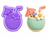 Tropical Coconut Splash Cookie Cutter & Embosser Set