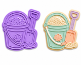 Beach Bucket Cookie Cutter & Embosser Stamp Set