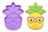 Kawaii Pineapple with Heart Sunglasses Cookie Cutter & Embosser