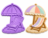 Pastel Beach Day Lounger Cookie Cutter & Stamp