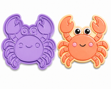 Kawaii Beach Crab Cookie Cutter & Embosser Stamp Set