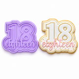 Sweet Eighteen Cookie Cutter & Embosser Stamp Set Birthday Fondant Embosser Tool