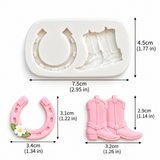 Western Boots & Lucky Horseshoe Silicone Fondant Mold – Western Cowboy Cake Decorating