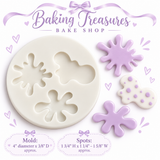 Paint Splatter & Splash Silicone Mold – 3-Cavity Art Theme Fondant Mold