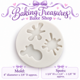Paint Splatter & Splash Silicone Mold – 3-Cavity Art Theme Fondant Mold