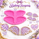 Angel Wings Silicone Mold-4-Cavity Feathered Wings for Fondant & Cake Decorating