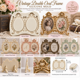 Vintage Double Oval Picture Frame Resin Silicone Mold