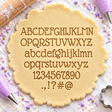 Elegant Serif Alphabet, Number & Symbol Fondant Stamp Set – Uppercase & Lowercase Letters