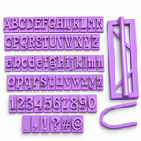 Elegant Serif Alphabet, Number & Symbol Fondant Stamp Set – Uppercase & Lowercase Letters