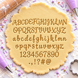 Elegant Script Alphabet Letter & Number Fondant Cutter Set – Uppercase, Lowercase, Numbers & Symbols for Cake Decorating, Gum Paste & Clay