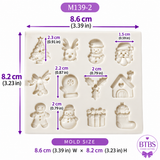 Christmas Holiday Icons 12-Cavity Silicone Mold
