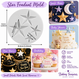 3D Star Silicone Fondant Mold – 4-Cavity Multi-Size Stars for Cake Decorating