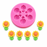 Mini Sunflower Silicone Mold – 6 Cavity Flower Mold for Fondant, Chocolate, Resin & Cake Decorating