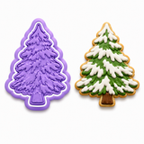 Snow Covered Evergreen Christmas Tree Cookie Cutter & Embosser Stamp Set