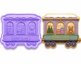 North Pole First Class Christmas Train Car Cookie Cutter & Embosser Stamp Set