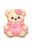 Blossom Teddy Bear Cookie Cutter & Stamp