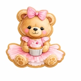 Sweet Cupcake Teddy Bear Cookie Cutter & Stamp