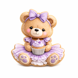 Sweet Cupcake Teddy Bear Cookie Cutter & Stamp
