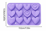 Heart Shaped Silicone Baking 12 CT