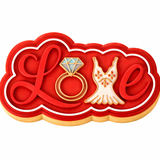 Love, Bride, Dress, Ring, Cookie Cutters with Stamp Size Option