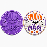 Spooky Vibes Cookie Cutter & Embosser Stamp Set | 2.5", 3.0", 3.5" & 4.0" Sizes