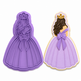 Royal Princess Ball Gown Cookie Cutter & Embosser Stamp Set