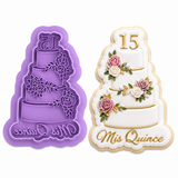 Mis Quince Tiered Cake Cookie Cutter & Embosser Set