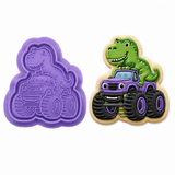 Dino Monster Truck Cookie Cutter & Embosser Stamp Set