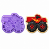 Blazing Monster Truck Cookie Cutter & Embosser Stamp Set