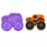 Flame Crusher Monster Truck Cookie Cutter & Embosser Stamp Set
