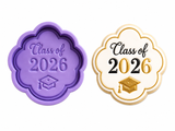 Class of 2026 Scalloped Plaque Cookie Cutter & Stamp