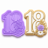 Sweet Eighteen Cookie Cutter & Embosser Stamp Set Birthday Fondant Embosser Tool (Copy)