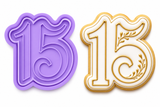 Elegant 15 Cookie Cutter & Stamp Birthday Fondant Embosser Tool