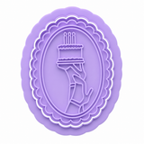 Lux Birthday Cameo Cookie Cutter & Embosser Stamp Set