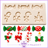 Christmas Candy & Candy Cane Silicone Mold – 8-Cavity Holiday Sweets Mold