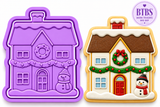 Christmas House Cookie Cutter and Stamp