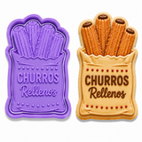 Churros Rellenos Cookie Cutter & Embosser Two-Piece Set