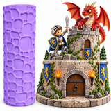Cobblestone Castle Texture Roller – Stone Wall Fondant & Cake Decorating Embosser